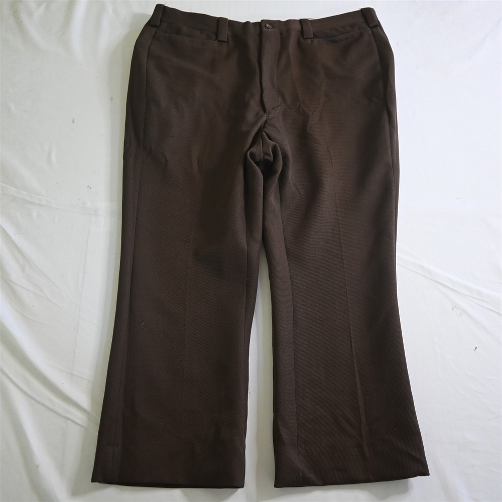 Vtg‎ Bespoke 38x26 Brown Great Britain Woven USA Made Mens Dress Pants